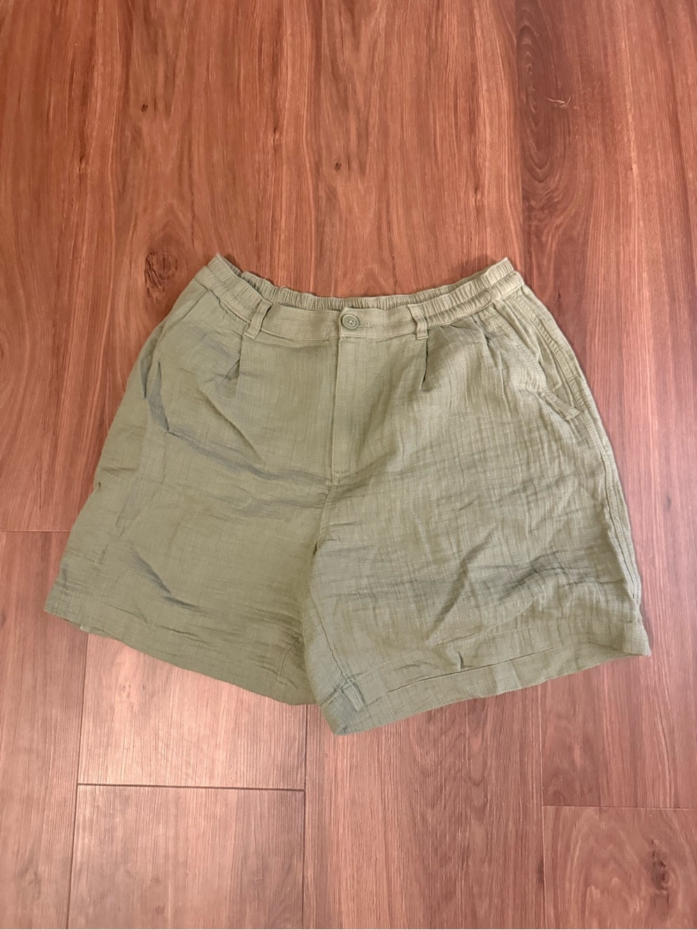 aerie Olive Green Relaxed Bermuda Shorts